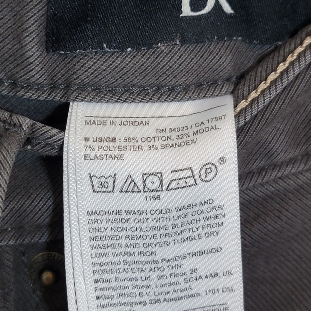Banana Republic Slim Twill Traveler Pant Charcoal Gray Men's 31x32 Actual 31x28 - Picture 13 of 14